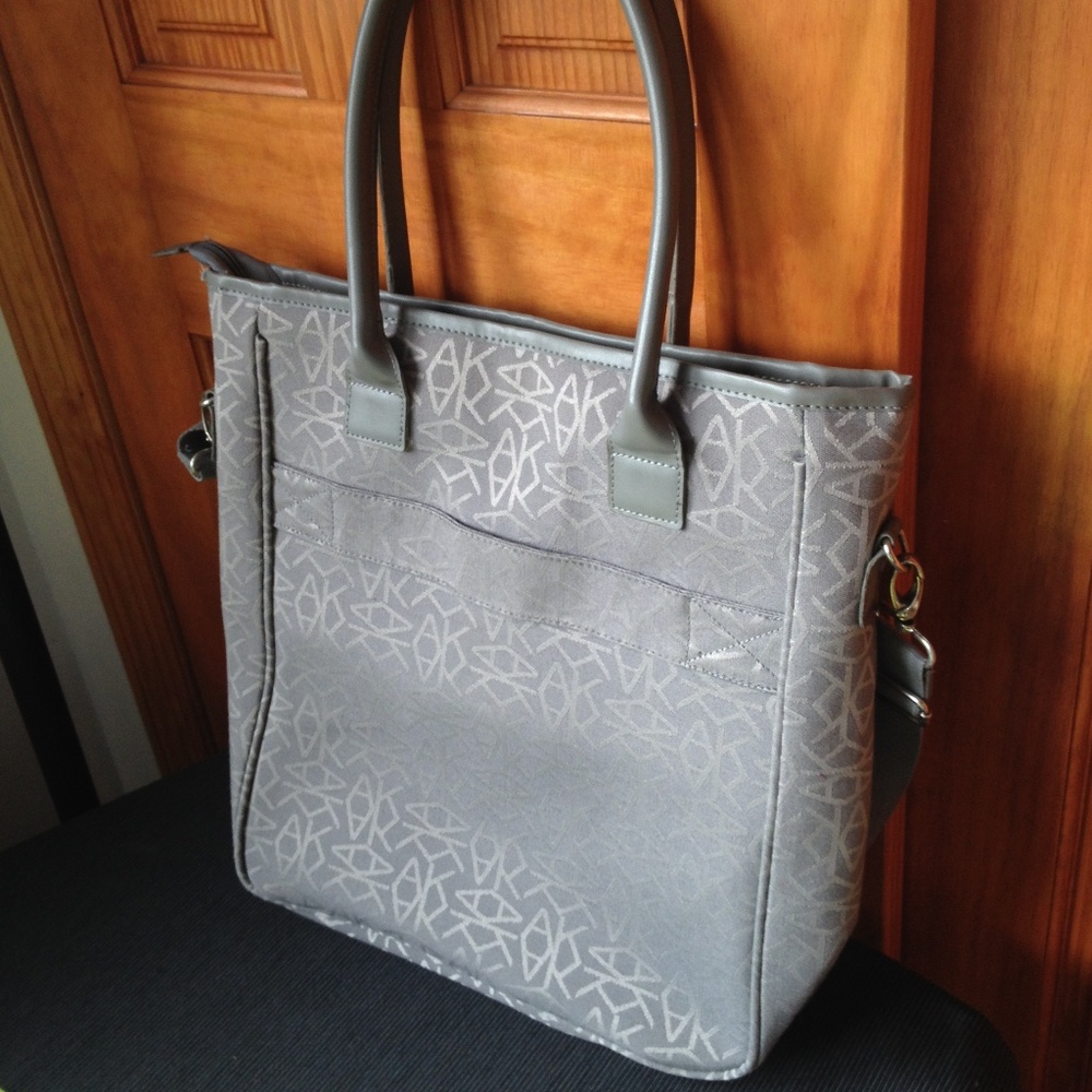 Ak Large Gray Canvas Tote With Strap - image 3